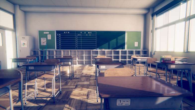 Japanese School Classroom Screenshot {loop_index}