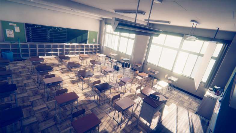 Japanese School Classroom Screenshot {loop_index}