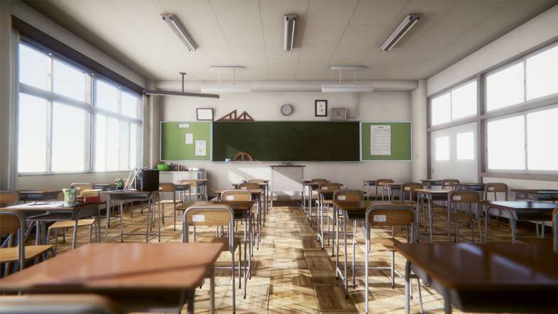 Japanese School Classroom Screenshot {loop_index}