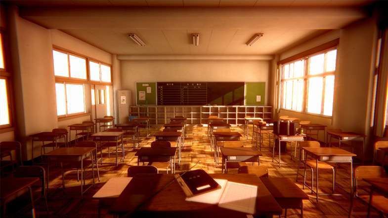 Japanese School Classroom Screenshot {loop_index}