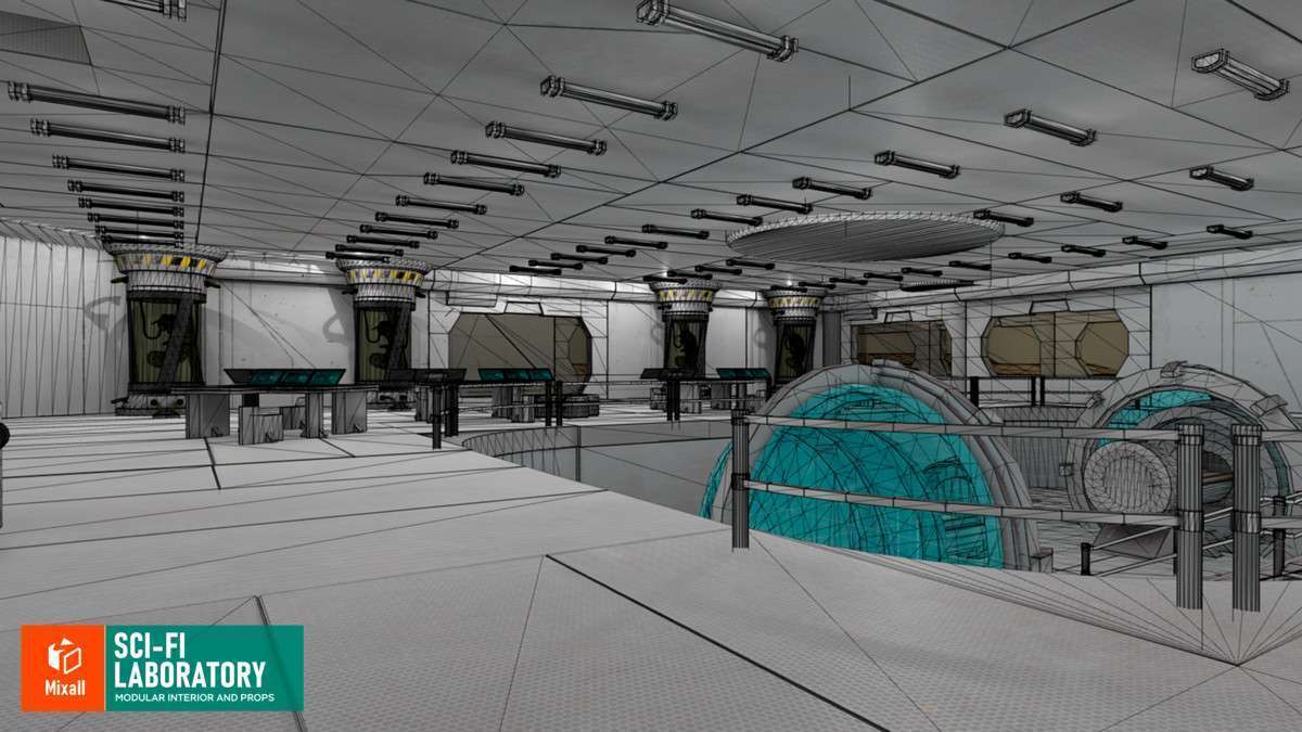 Sci-fi laboratory – modular interior and props Screenshot {loop_index}