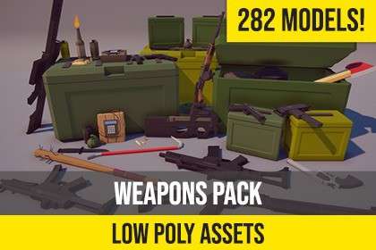 Low Poly FPS Weapons Pack Free Download
