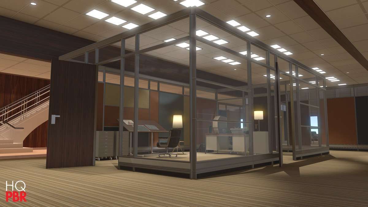 HQ PBR Retro Office Environment Screenshot {loop_index}