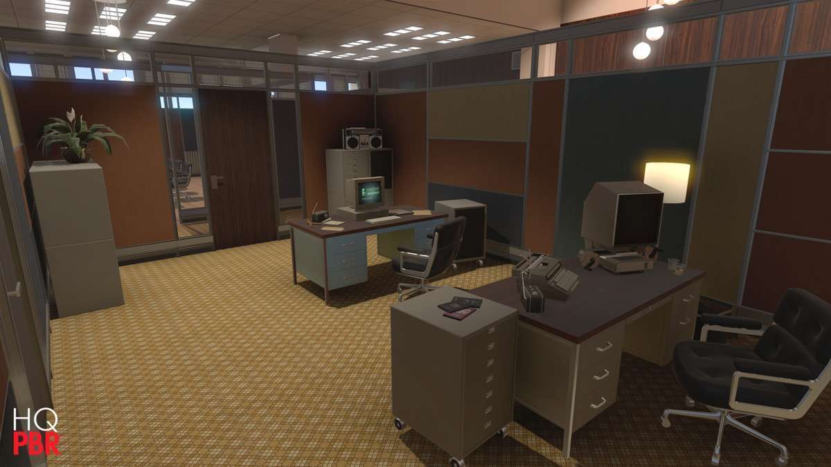 HQ PBR Retro Office Environment Screenshot {loop_index}