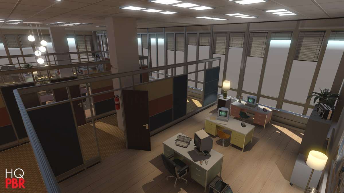 HQ PBR Retro Office Environment Screenshot {loop_index}
