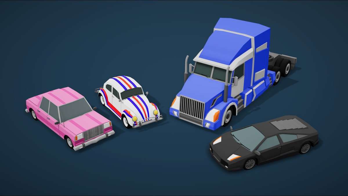 Cartoon Vehicles Full Pack – Low Poly Cars (80 Cars) Screenshot {loop_index}