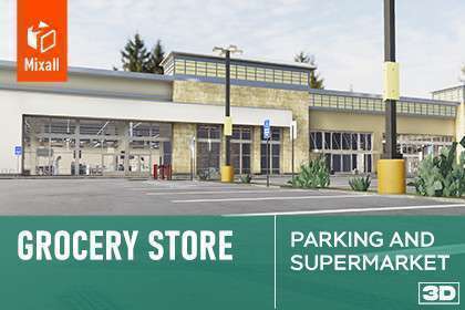 Grocery store – parking and supermarket Free Download