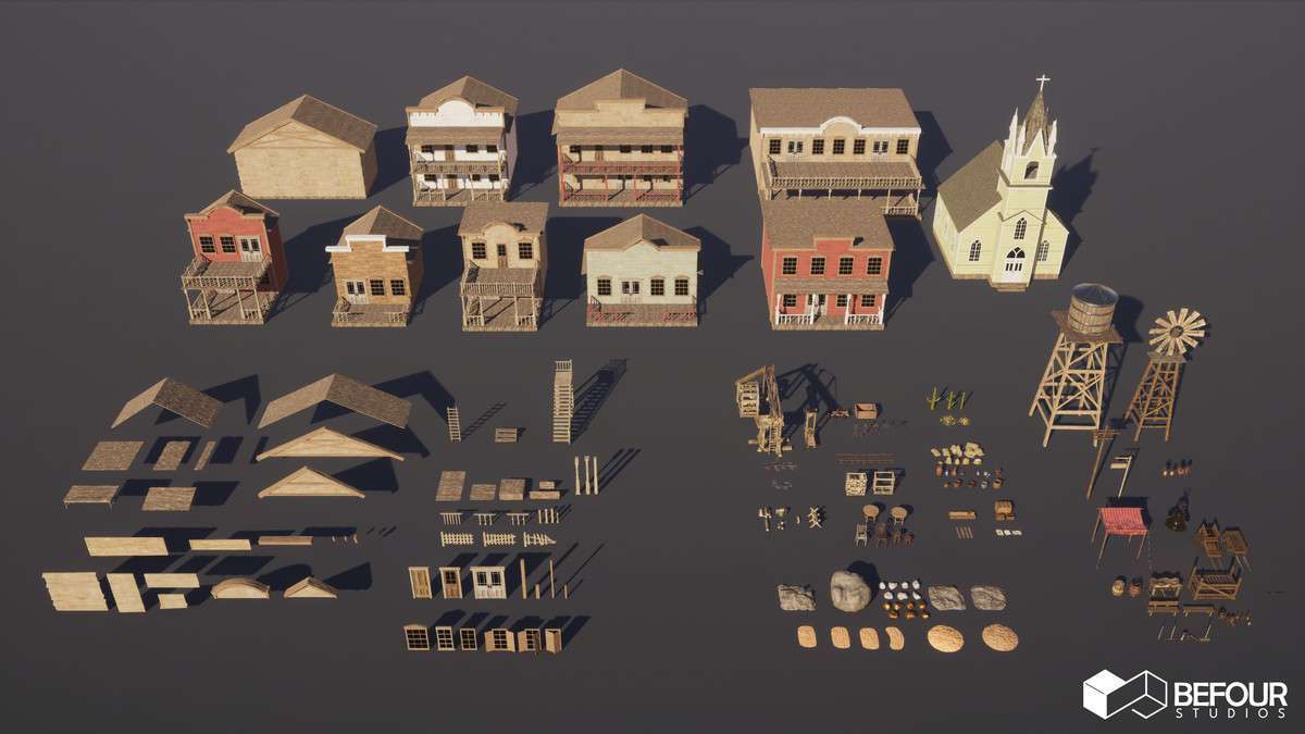 Western Desert Town Environment Screenshot {loop_index}