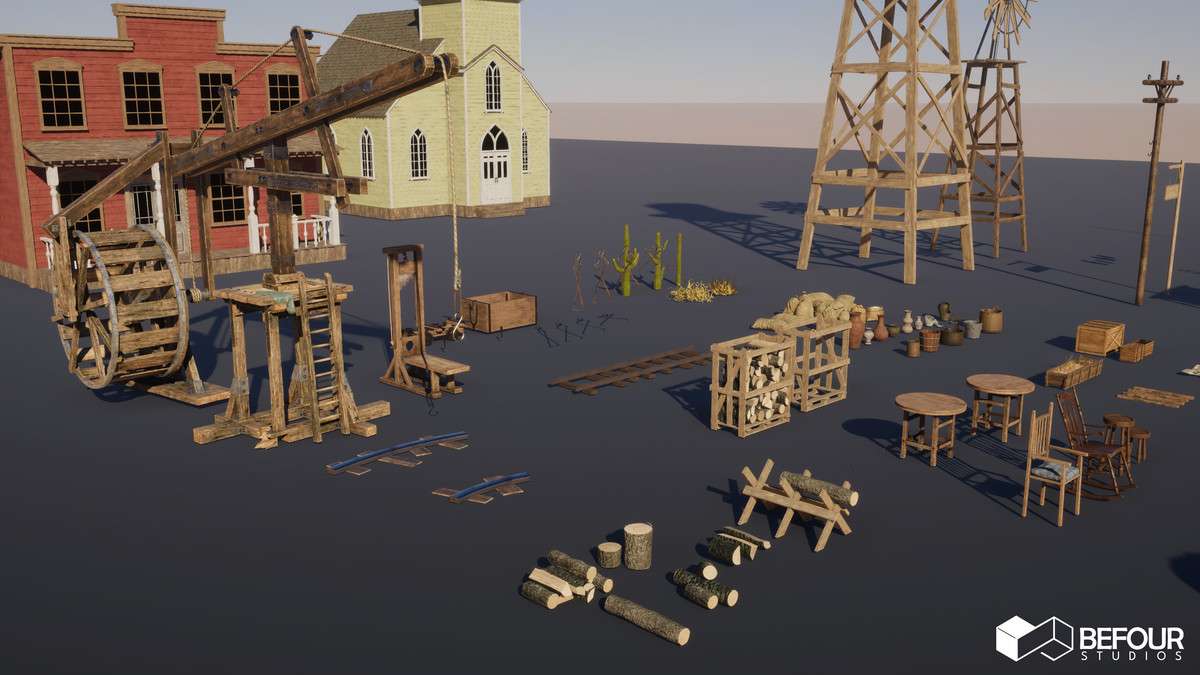 Western Desert Town Environment Screenshot {loop_index}
