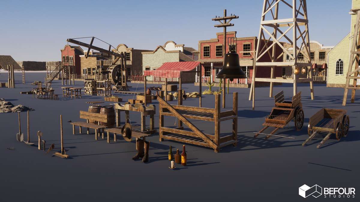 Western Desert Town Environment Screenshot {loop_index}