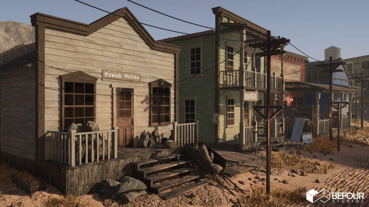 Western Desert Town Environment Screenshot {loop_index}