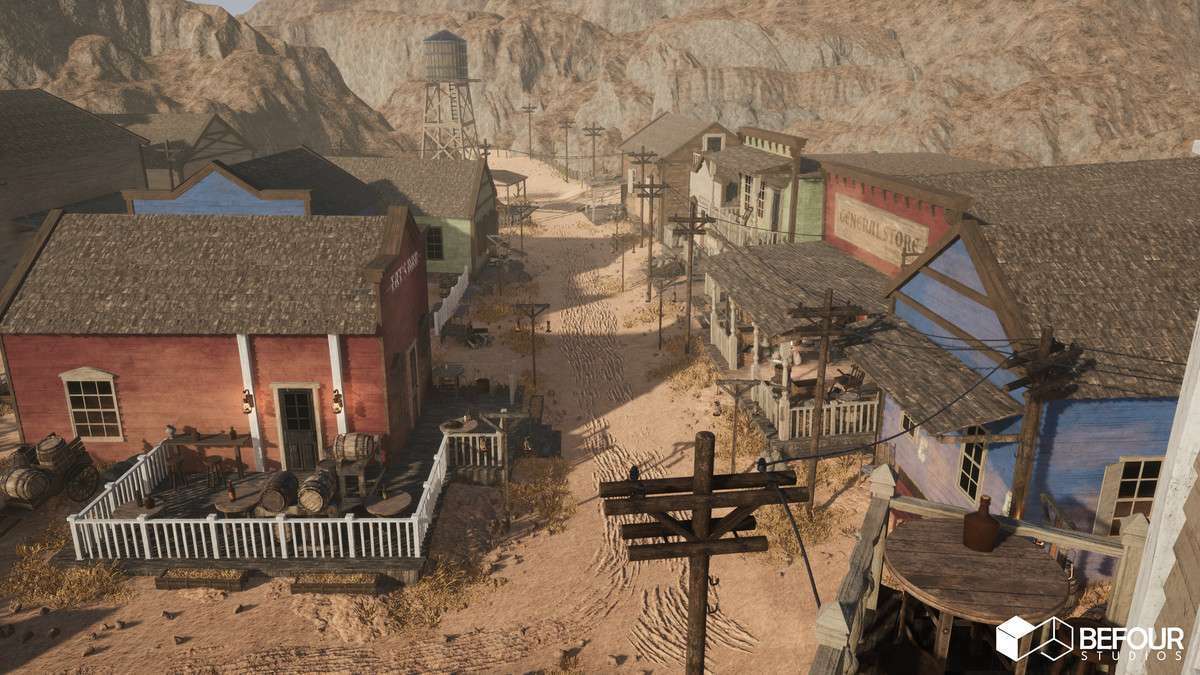 Western Desert Town Environment Screenshot {loop_index}