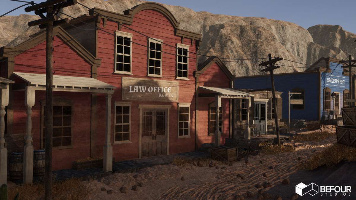Western Desert Town Environment Screenshot {loop_index}
