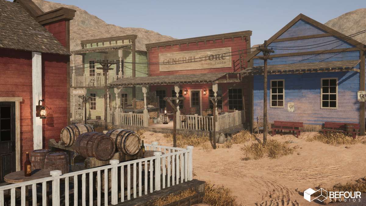 Western Desert Town Environment Screenshot {loop_index}