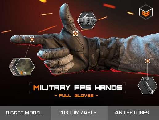 Military FPS Hands: Full gloves Free Download