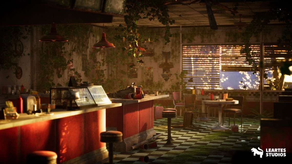 Post-Apo American Diner Environment / Exterior + Interior Screenshot {loop_index}