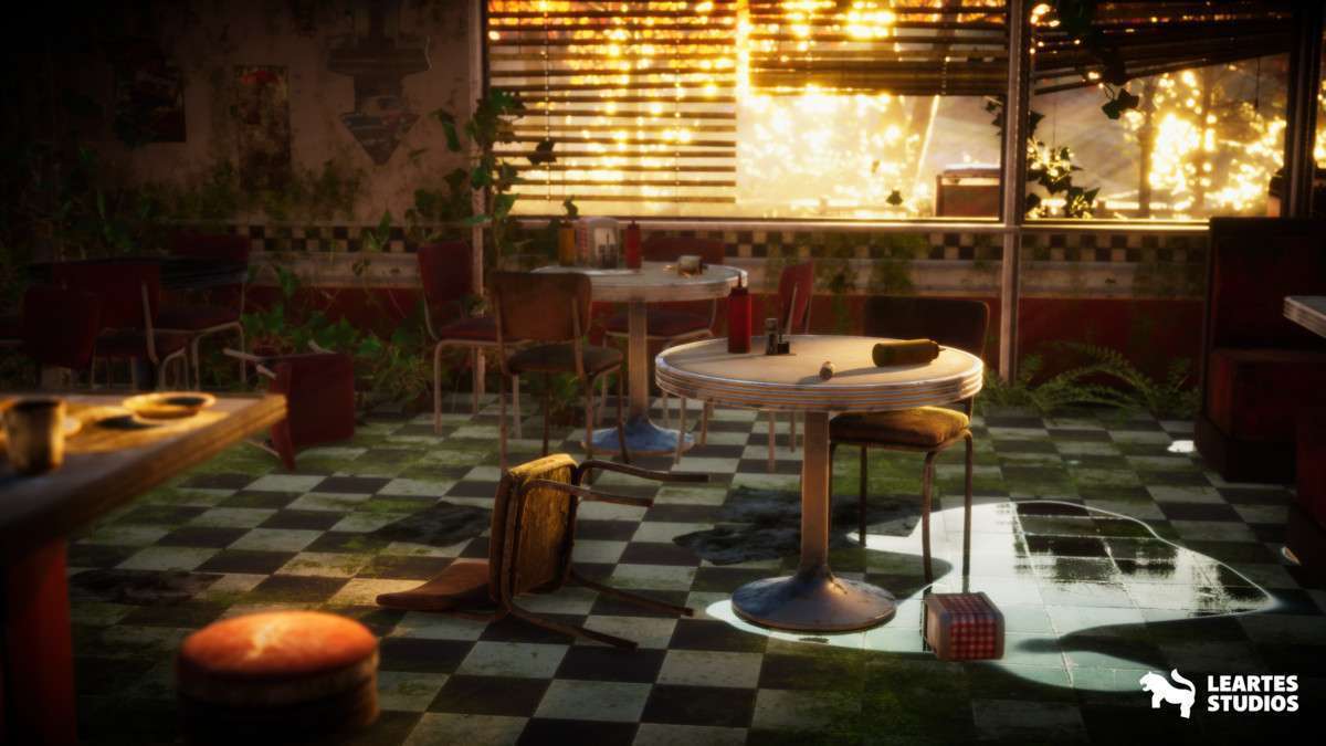 Post-Apo American Diner Environment / Exterior + Interior Screenshot {loop_index}
