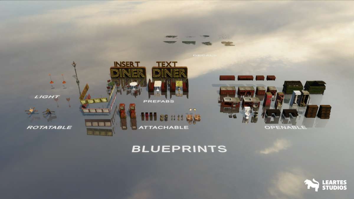 Post-Apo American Diner Environment / Exterior + Interior Screenshot {loop_index}