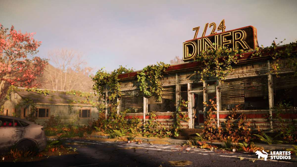 Post-Apo American Diner Environment / Exterior + Interior Screenshot {loop_index}
