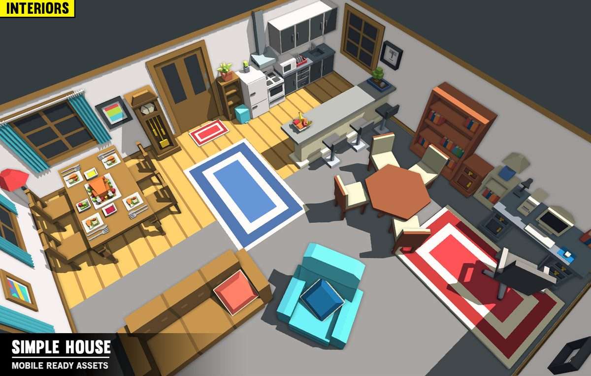 Simple House Interiors – Cartoon assets Screenshot {loop_index}