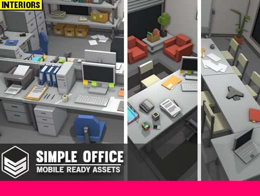 Simple Office Interiors – Cartoon assets Free Download