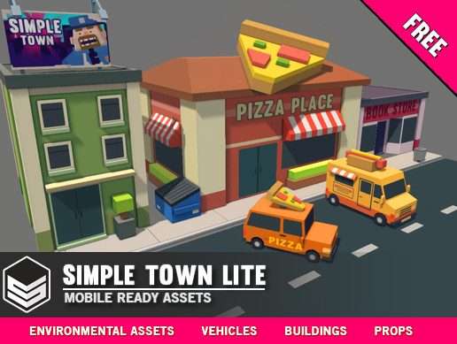 Simple Town Lite – Cartoon Assets Free Download