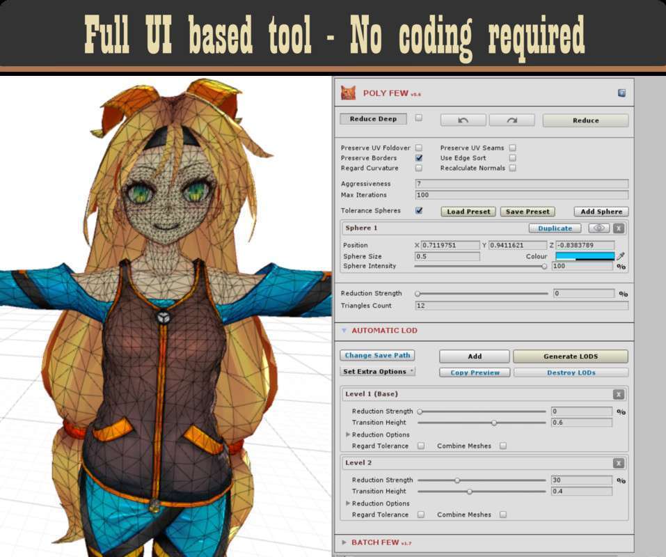 Poly Few | Mesh Simplifier and Auto LOD Generator Screenshot {loop_index}
